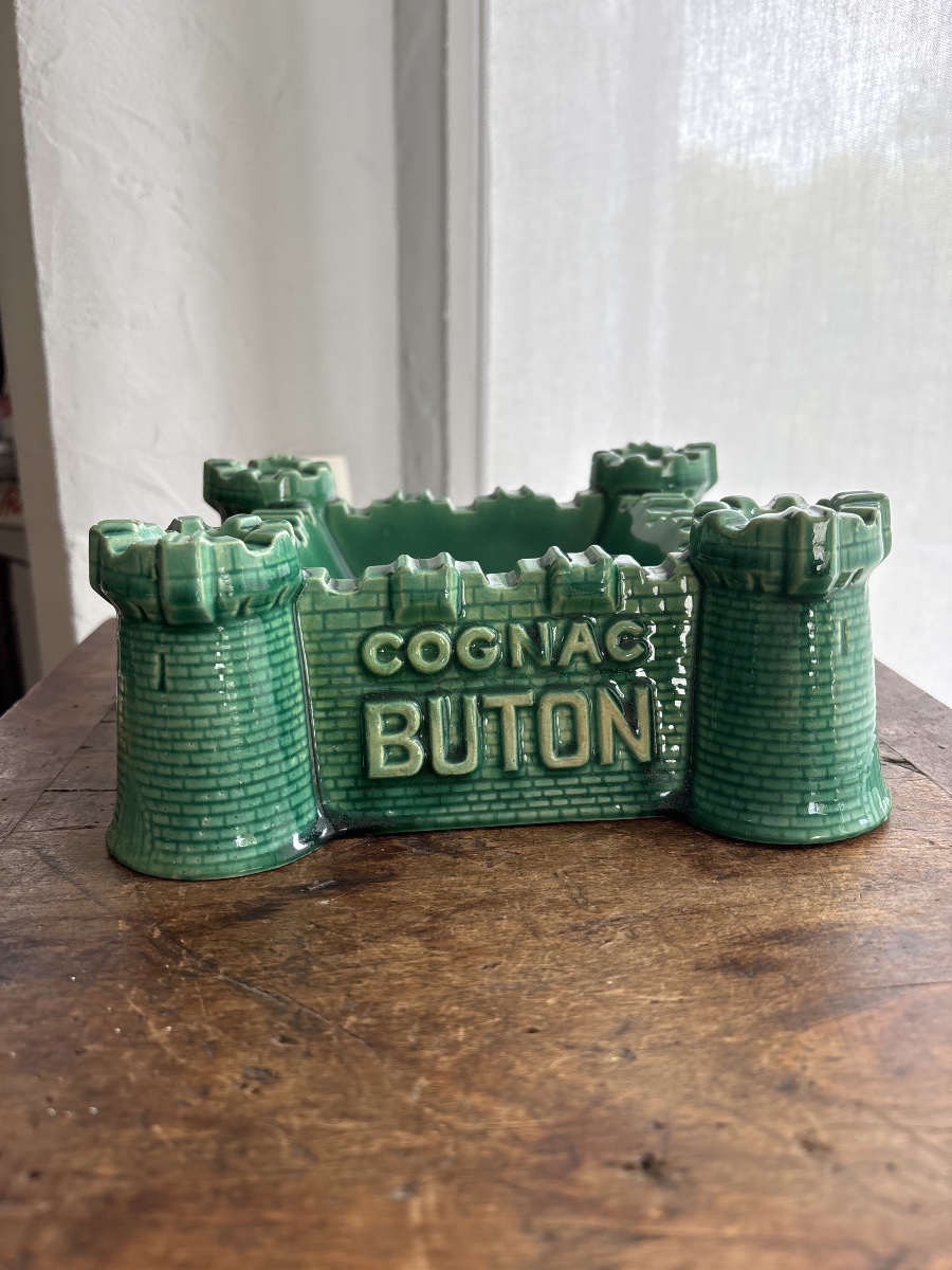 Cendrier vide poche cognac Buton en faïence 