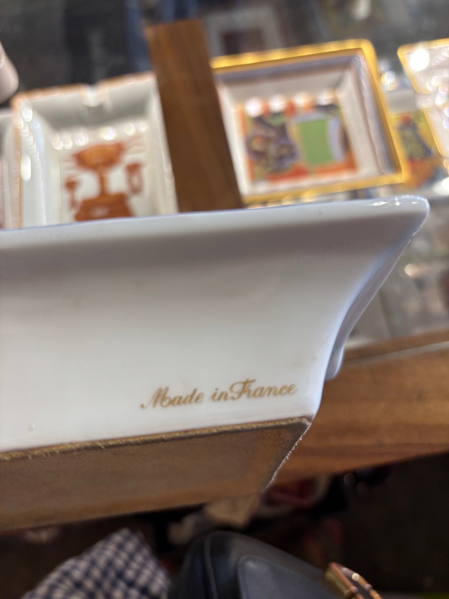 Cendrier Hermès en porcelaine 1980-photo-1