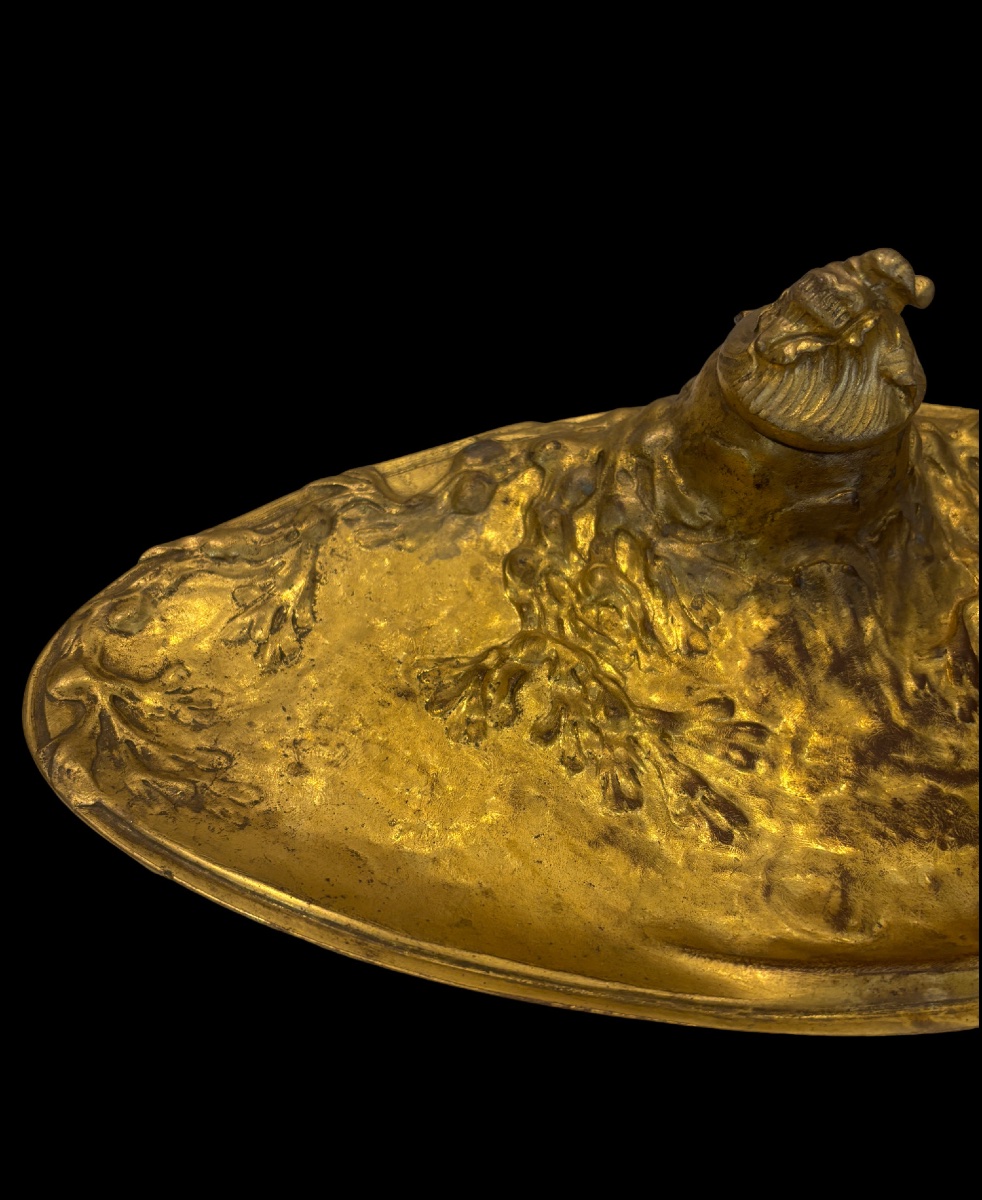 Encrier art nouveau en bronze -photo-2