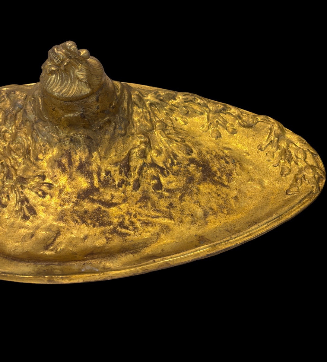 Encrier art nouveau en bronze -photo-3