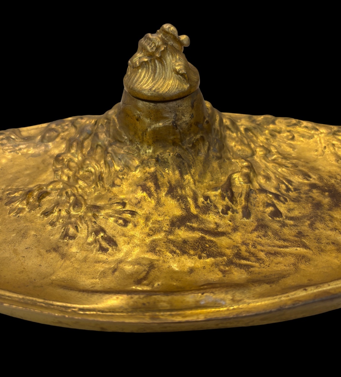 Encrier art nouveau en bronze -photo-4