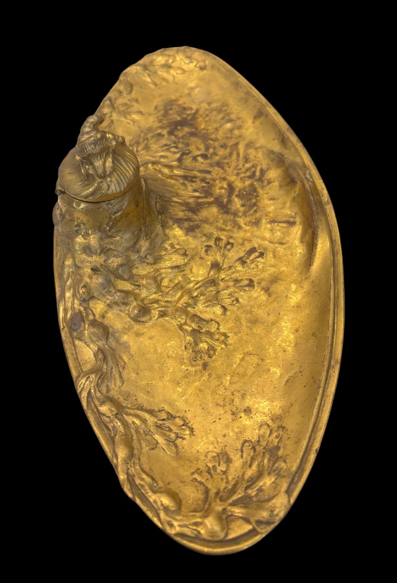 Encrier art nouveau en bronze -photo-1