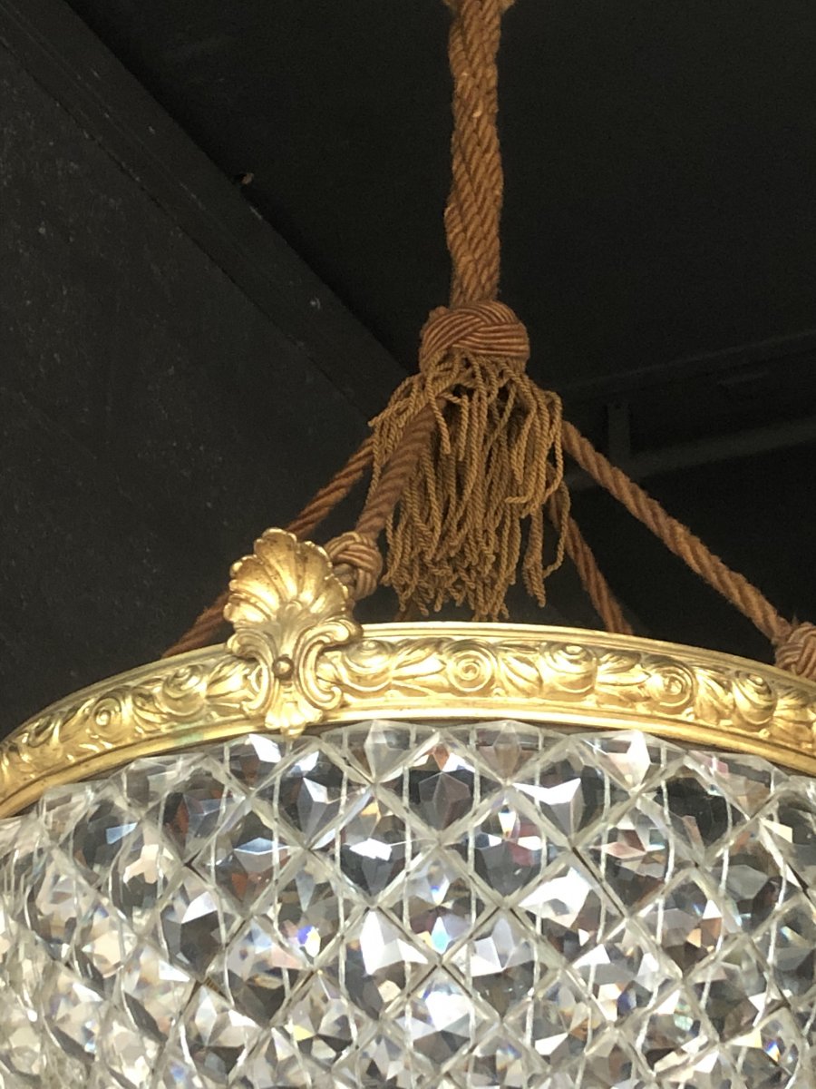 Bronze Chandelier And Cut Crystal Tassels-photo-2