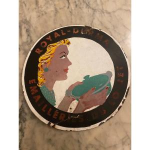 Enameled Advertising Plate 1960