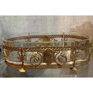 Jardinière en bronze et cristal . Style louis XVI. XIX  eme 