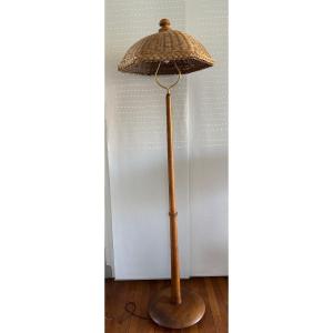 Floor Lamp 1950-1960 Beech Wood