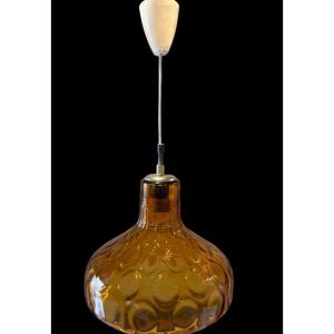 Série de six suspensions vintage en verre 