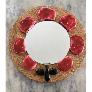 Miroir céramique 1950-1960