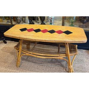 1960 Rattan Coffee Table
