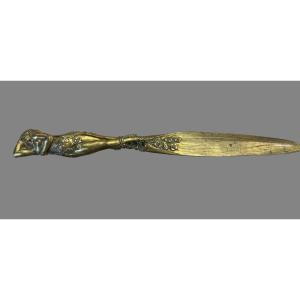 Coupe papier orientaliste art nouveau en bronze