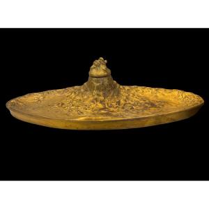 Art Nouveau Bronze Inkwell 