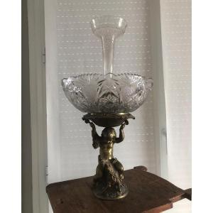 Centre De Table Cristal Et Bronze 