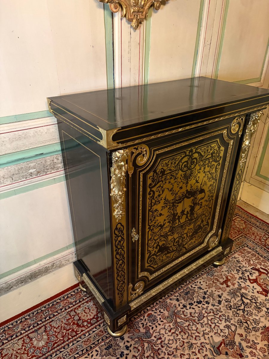 Napoleon III Sideboard With Boulle Marquetry-photo-2