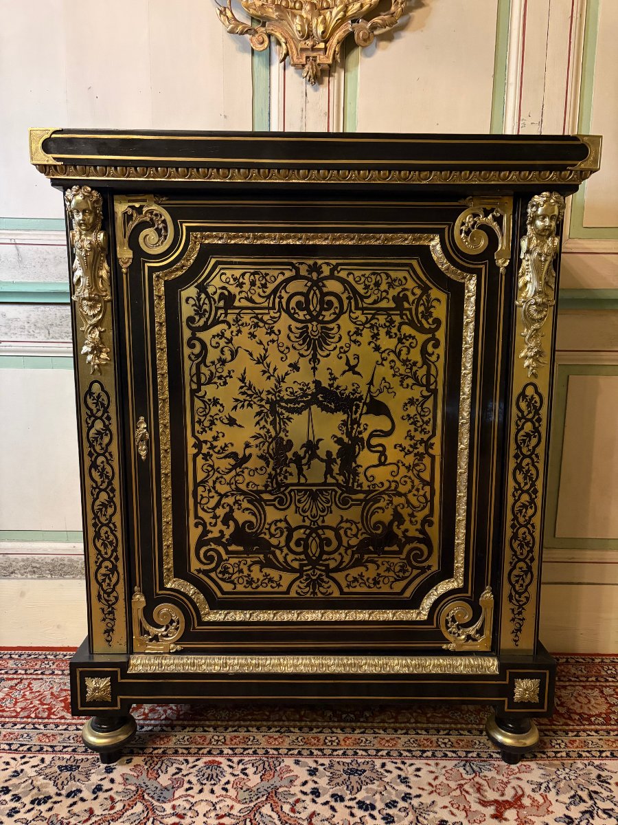 Napoleon III Sideboard With Boulle Marquetry