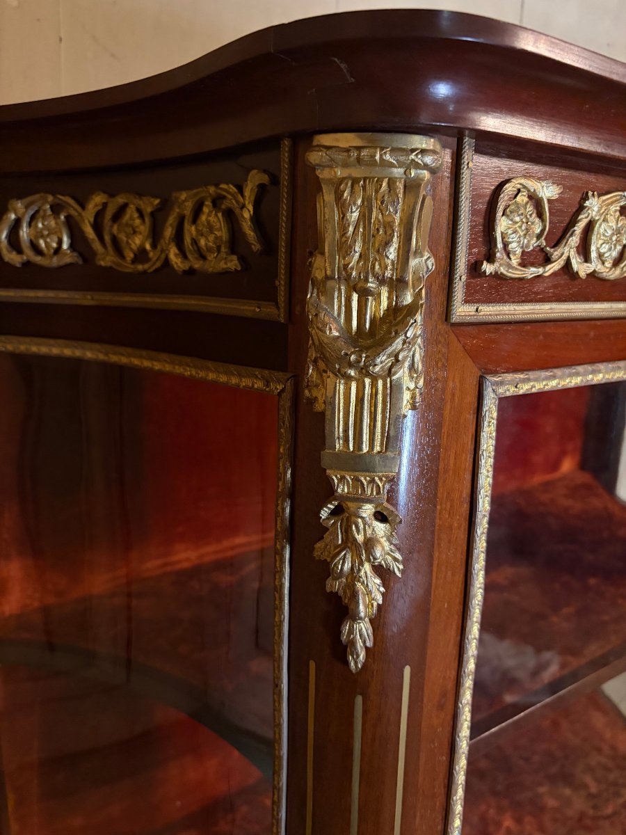 Vitrine de Salon d'Époque Napoléon III (Style Louis XV)-photo-4