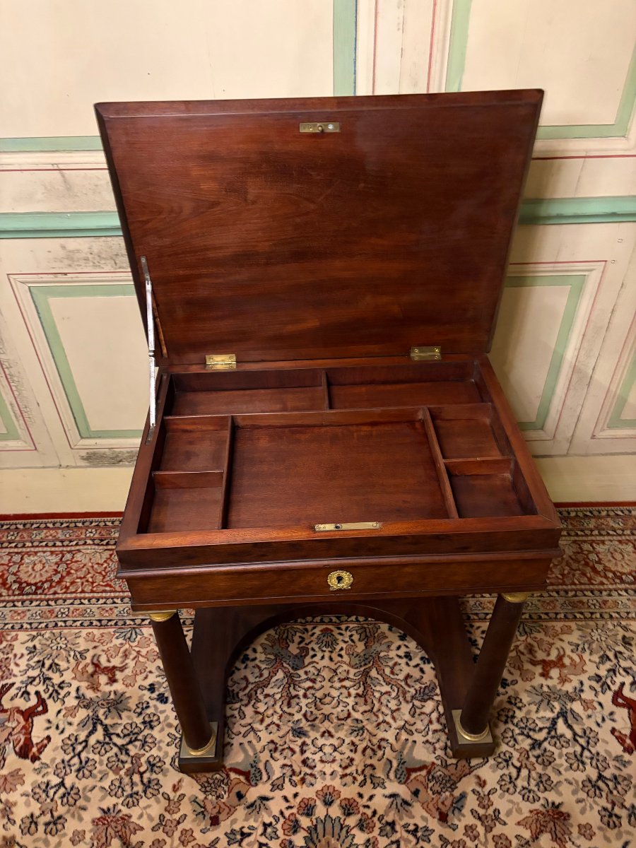 Louis XV-style Cylindrical Lady's Desk (on Casters)-photo-4