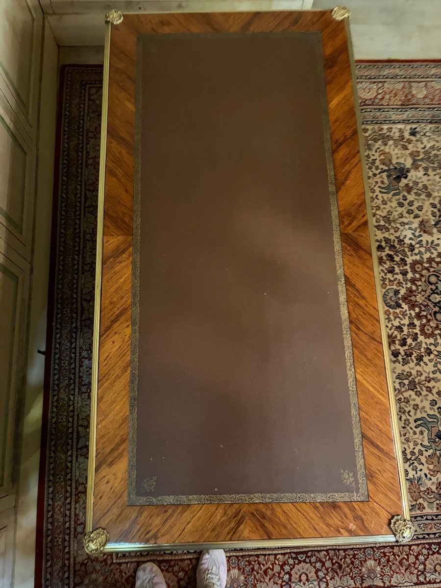 Louis XV-style Flat-topped Desk, 19th Century-photo-4