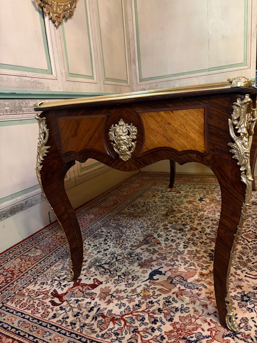 Louis XV-style Flat-topped Desk, 19th Century-photo-2