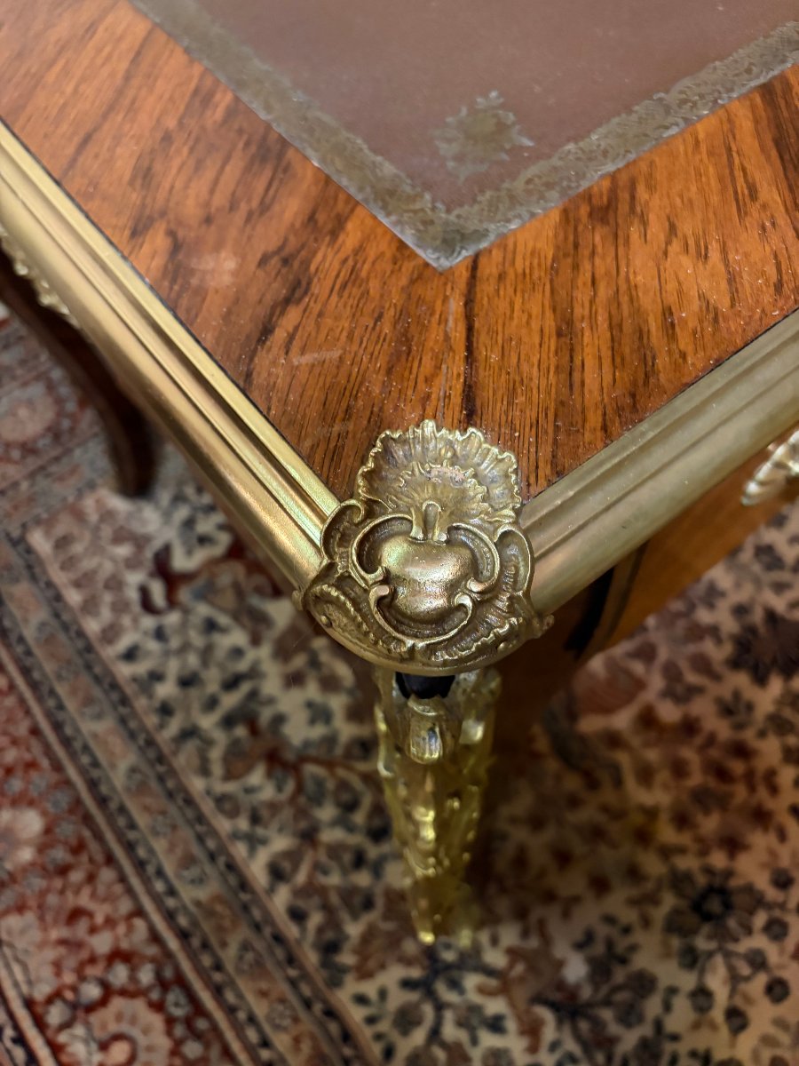 Louis XV-style Flat-topped Desk, 19th Century-photo-4