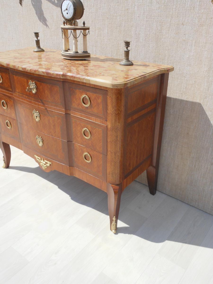 Commode Transition Louis XV Style Louis XVI-photo-2