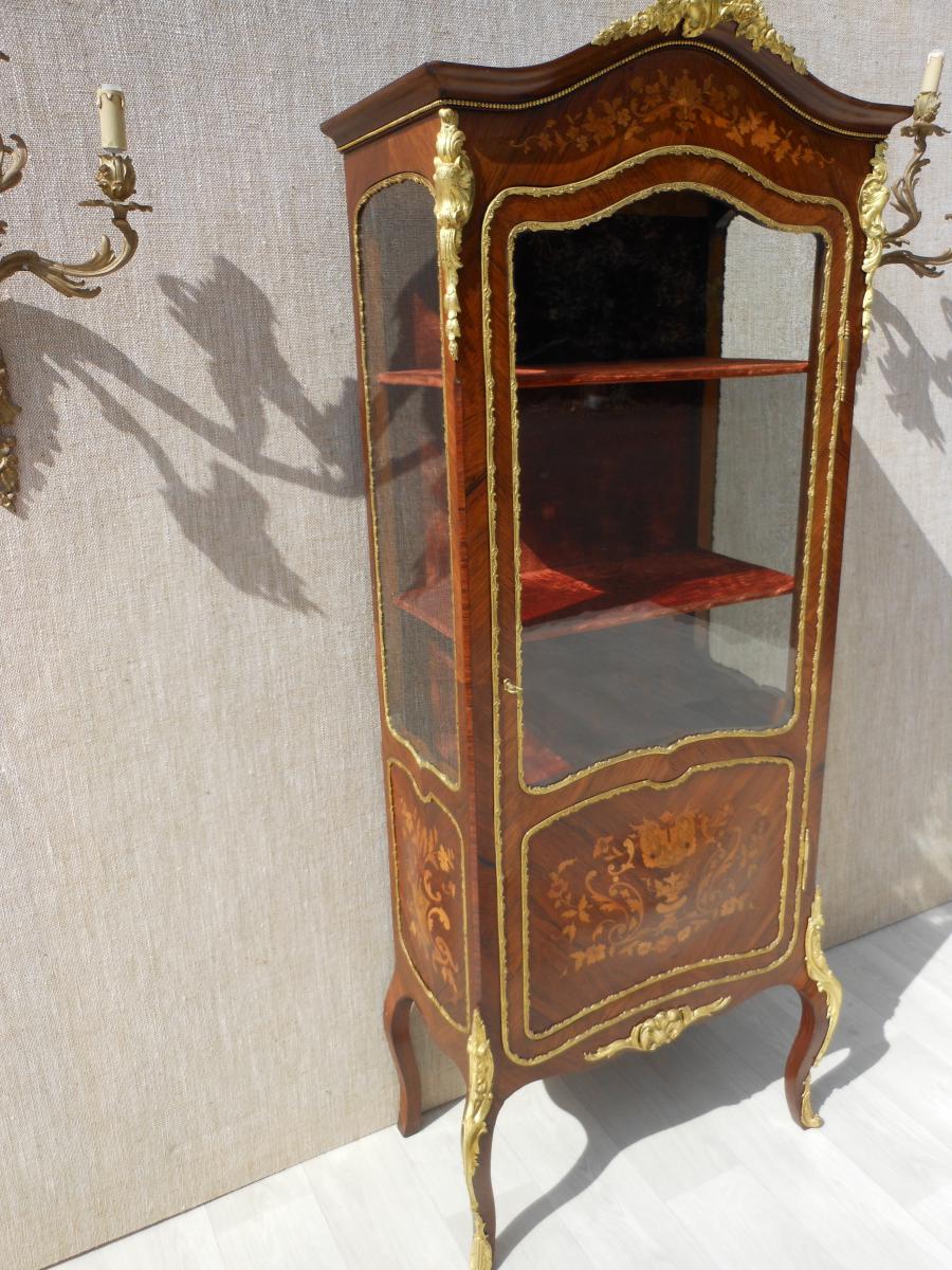 Vitrine d'époque Napoléon III Style Louis XV-photo-2