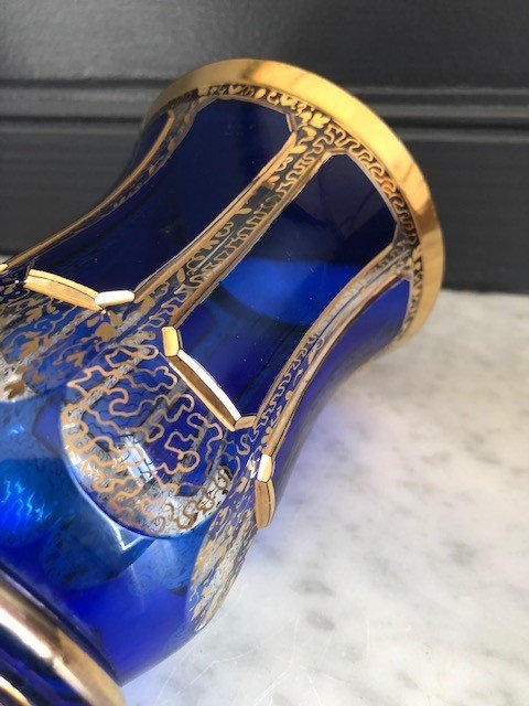 Verre En Cristal Dans Le Style De Saint Louis Ou Baccarat Fin 19e , Début 20e H: 13.5 Cm-photo-2