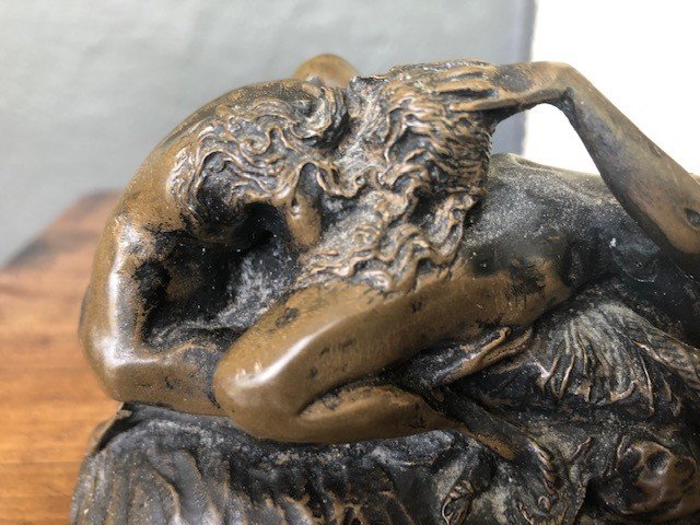 Bronze érotique ," les deux amies"  Signé J M Lambeaux-photo-1