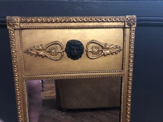 Petit Trumeau d'époque Empire En Bois Doré-photo-2