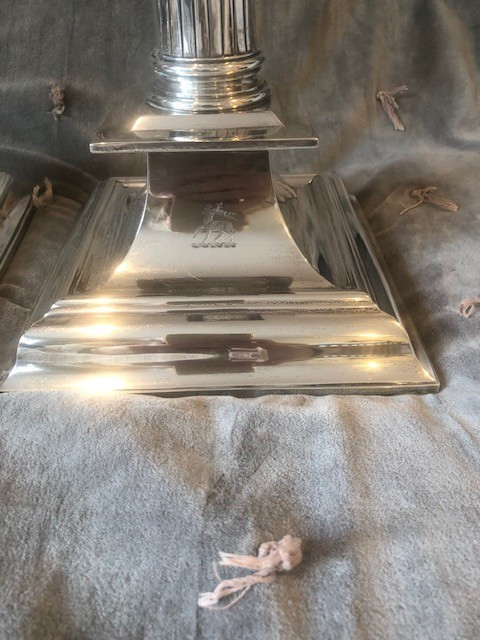 Large Silver Candelsticks  James Garrard / L A Crighton 3kg-photo-3