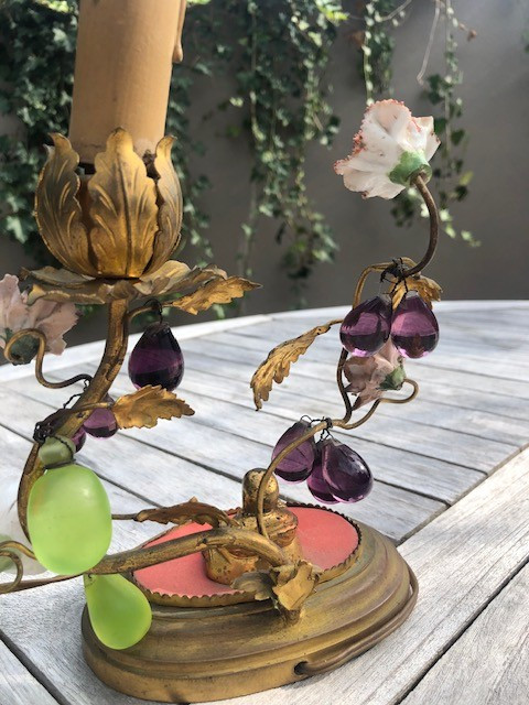 Small Buddha Candle Holder, Porcelain Flowers-photo-1