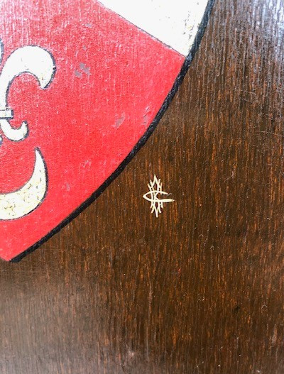Oil On Wood, Coat Of Arms, Signed-photo-3