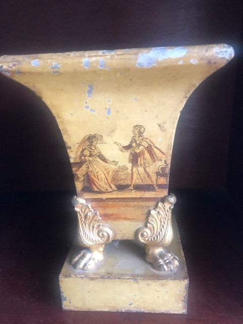 Vase/ jardinière en tôle époque Restauration-photo-2