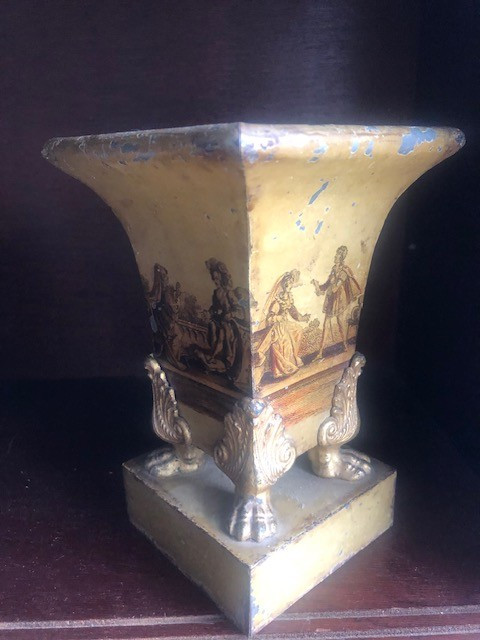 Vase/ jardinière en tôle époque Restauration-photo-1
