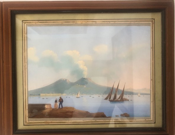 Paire de gouaches napolitaines XIX e-photo-3