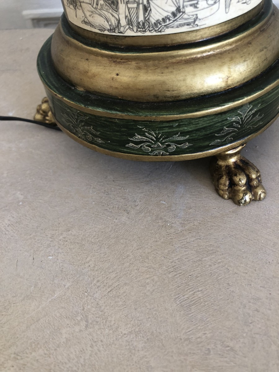 Lampe style empire , tôle peinte  1970 Italie-photo-3