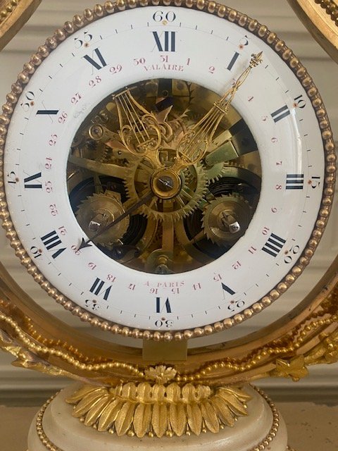 Horloge en forme de lyre fin 18e, Jean Louis Valaire-photo-4