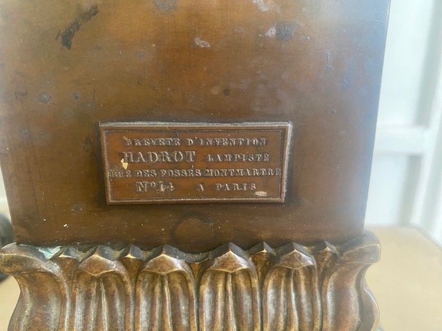 Paire de lampes  type carcel de Hadrot, lampiste à Paris, vers 1830-photo-4