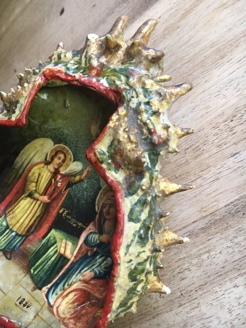 Greek Icon Painted On Crab Shell-photo-4