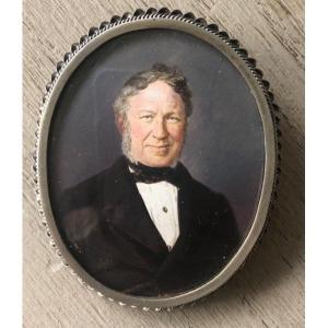 Miniature Late 19th, Portrait Of A Man