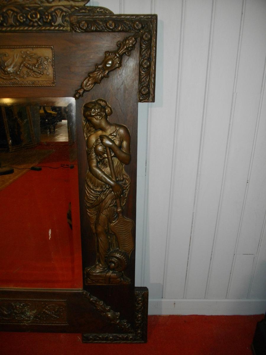 Big Mirror Decor Women Antique Bronze Napoleon III-photo-3