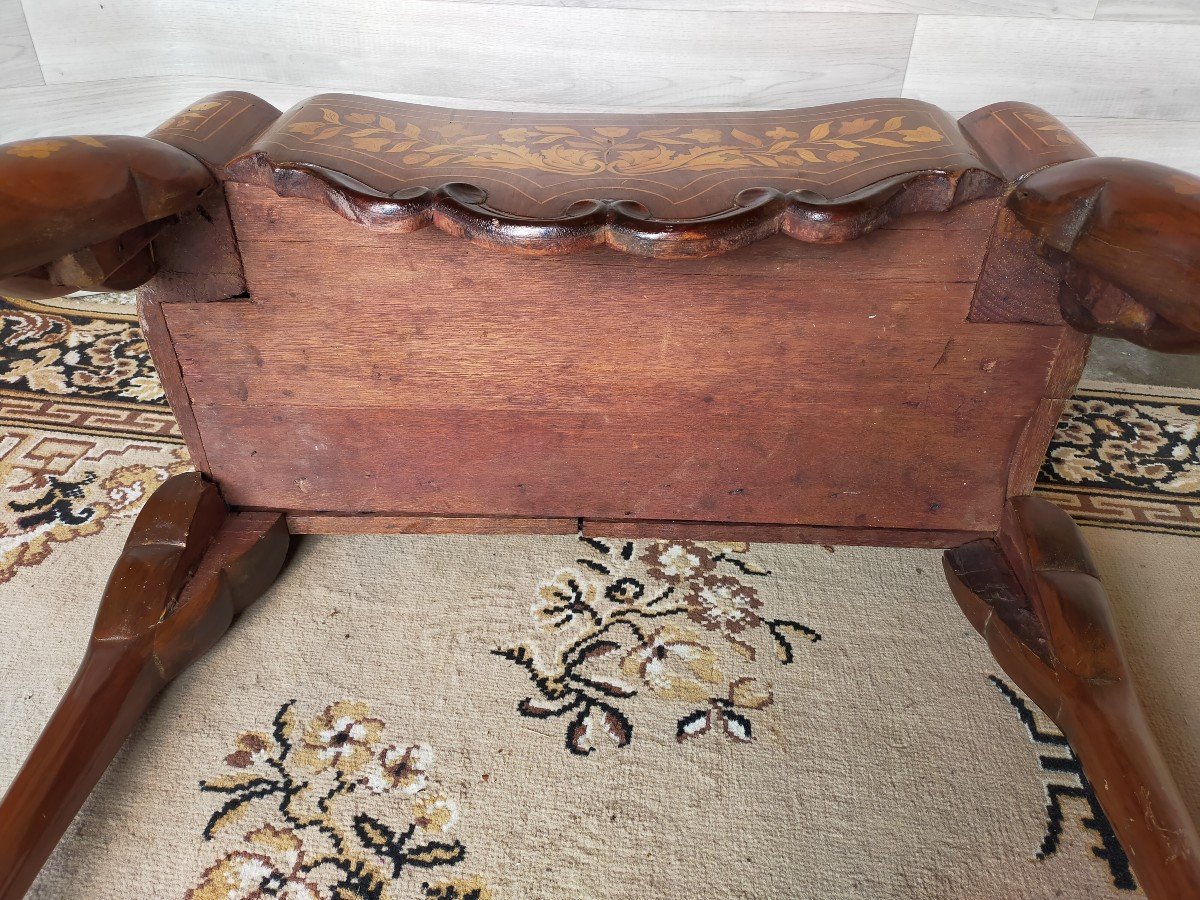 Games Table With 18th Century Chessboard In Marquetry, Console (dutch Work)-photo-6