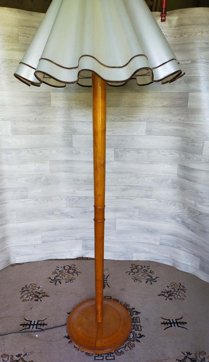 Large Mazda Style Wooden Floor Lamp-photo-1