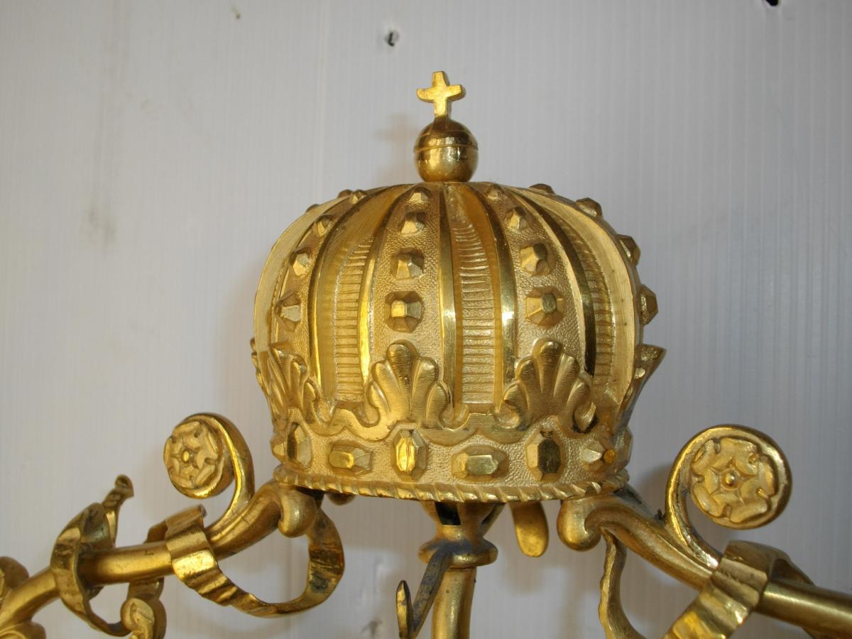 Great Napoleon Lamp Gilded Bronze Door Watch-photo-4