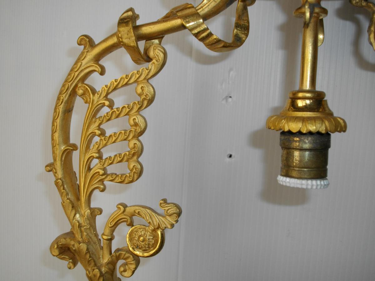 Grande Lampe Napoléon Bronze Doré Porte Montre-photo-5