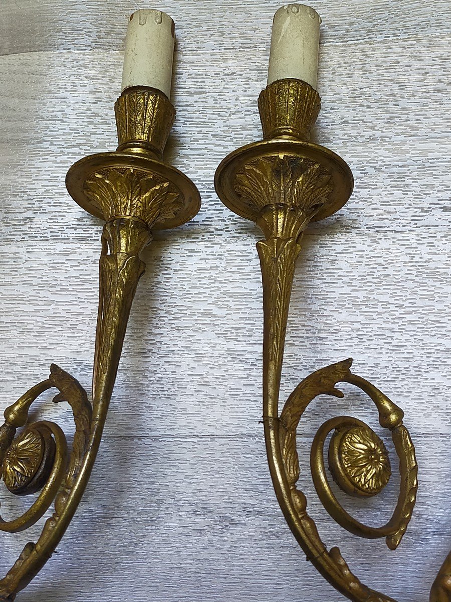 Pair Of Gilt Bronze Sconces In The Bust Of A Louis XVI Style Woman-photo-2
