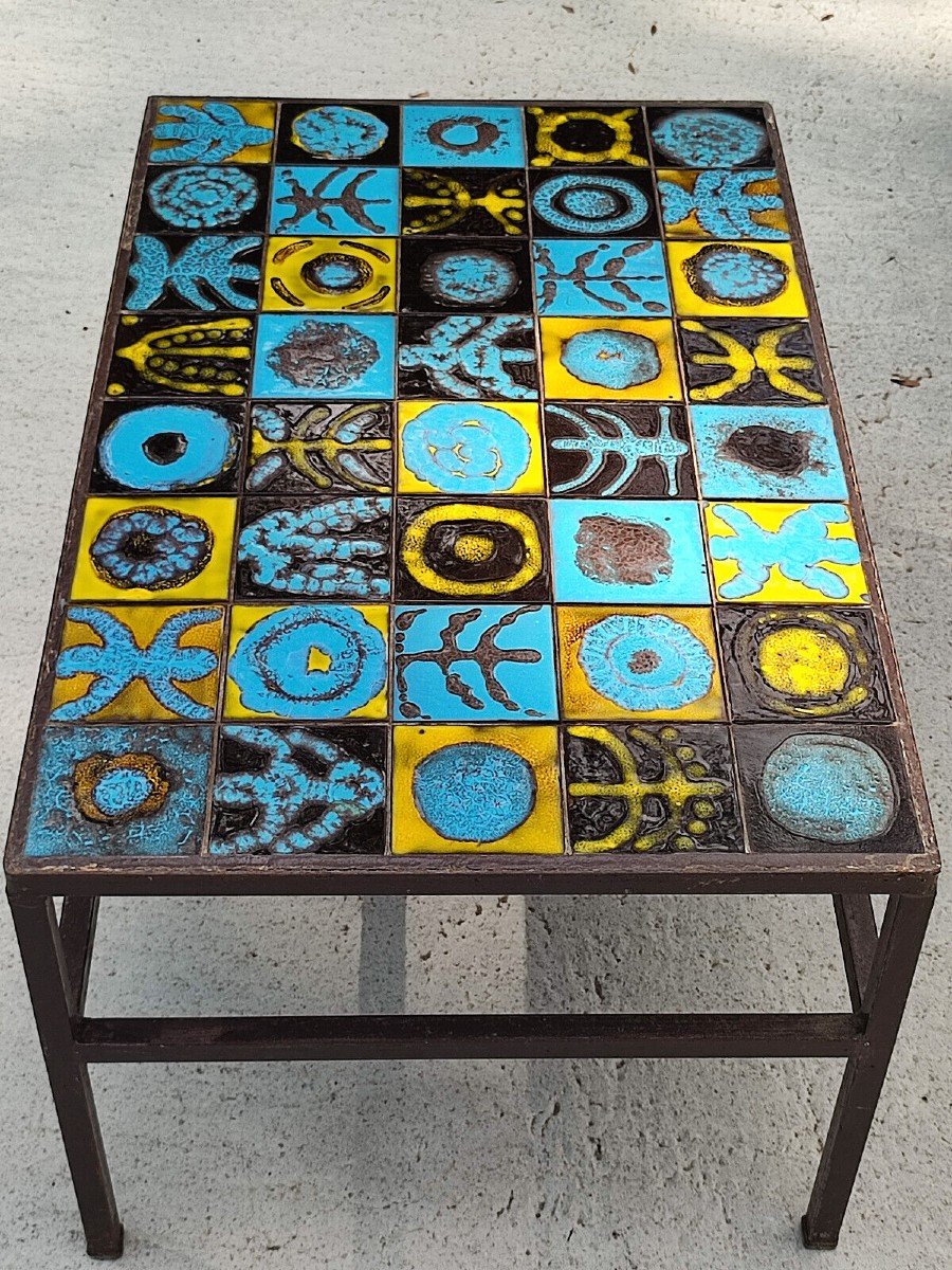 Table Basse En C&eacute;ramique Style Capron Vallauris -photo-2