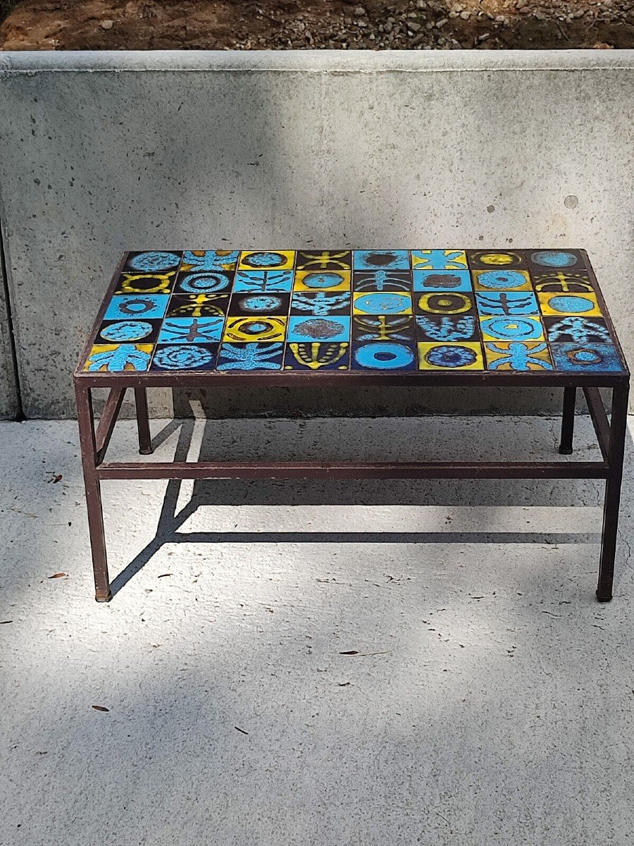 Table Basse En C&eacute;ramique Style Capron Vallauris -photo-4
