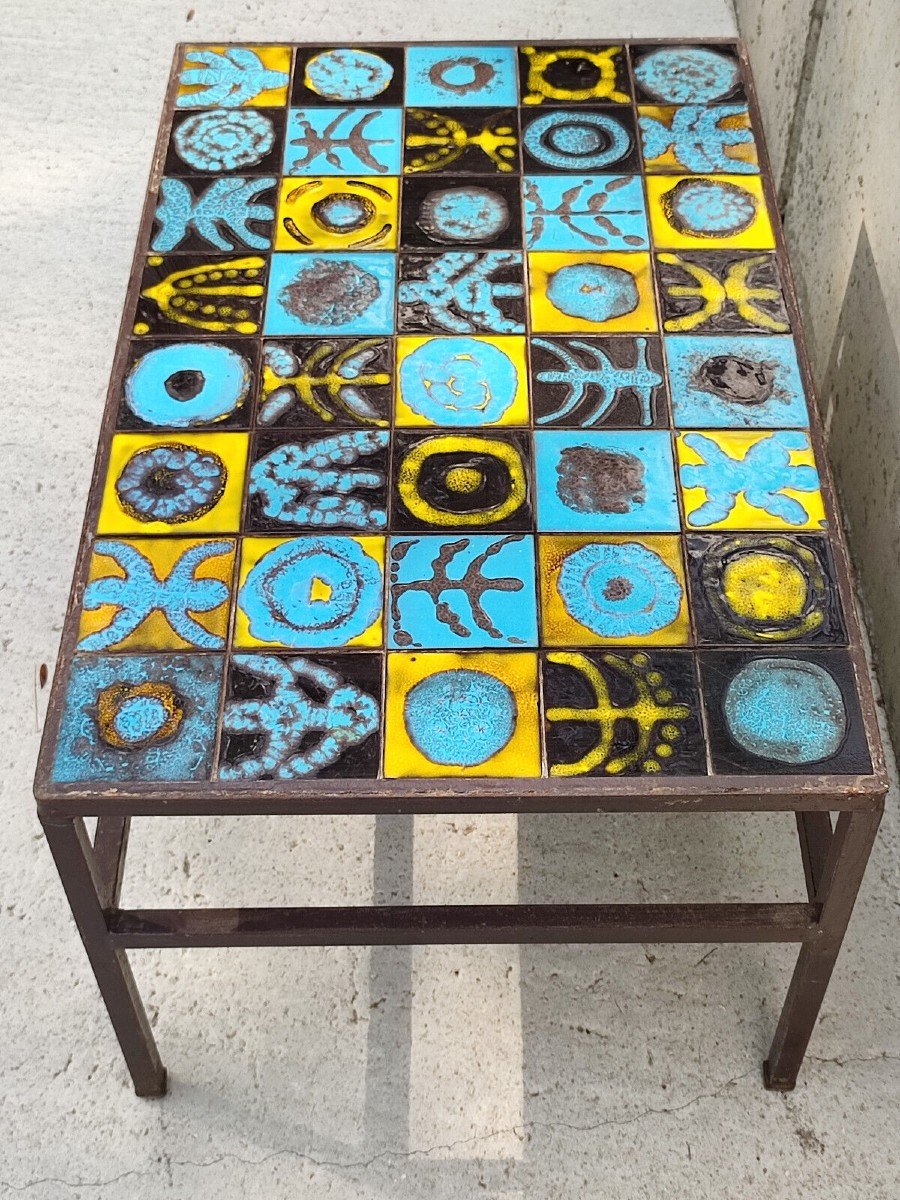 Table Basse En C&eacute;ramique Style Capron Vallauris 