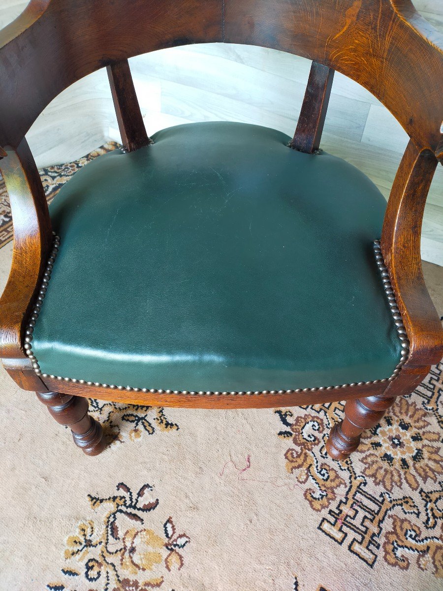 Fauteuil De Bureau  A T&ecirc;tes De Chien Sculpter  (officier, Chasse )-photo-2