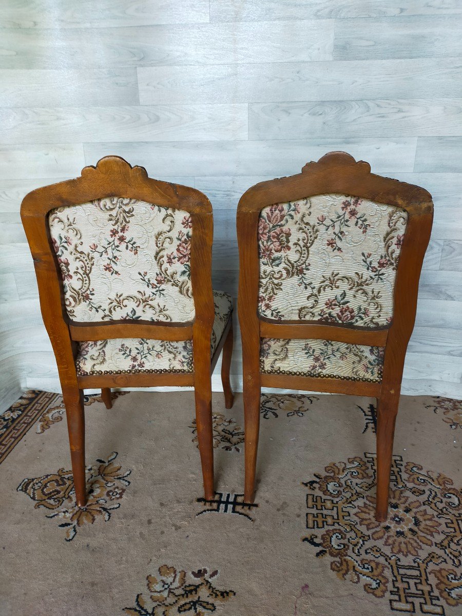 Paire De Chaises De Chambre Style Louis XV (fauteuils, Sieges)-photo-2